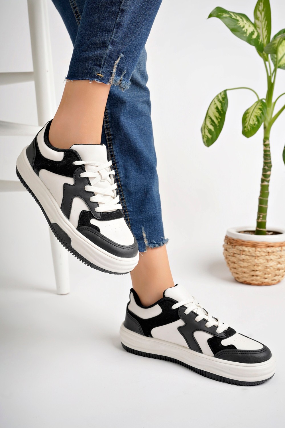 Pasyone Siyah Kadın Sneaker Günlük Ayakkabı görsel 6
