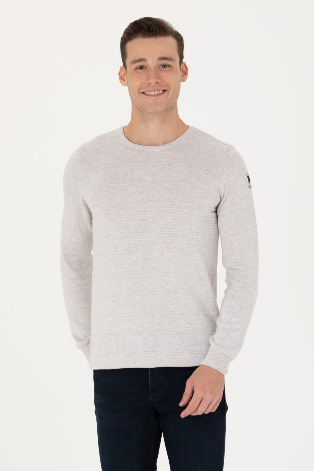 U.S. Polo Assn. Erkek Yeşil Kazak /Triko 50272122-VR054 görsel 8