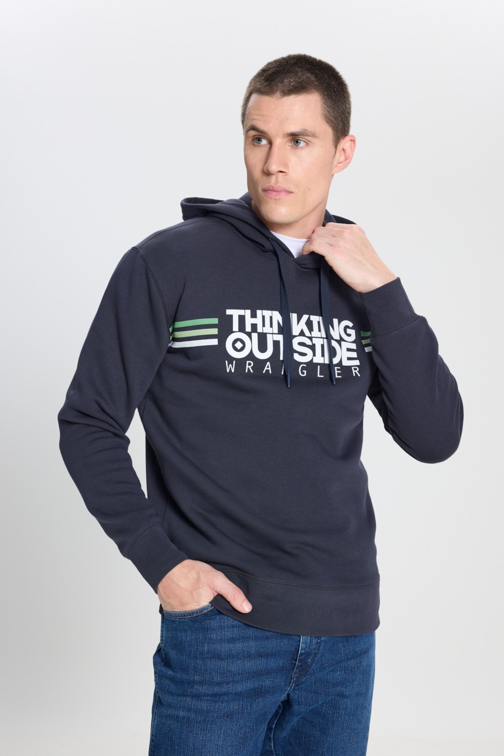 Wrangler Regular Fit Normal Kesim Kapüşonlu İçi Polarlı Haki Sweatshirt