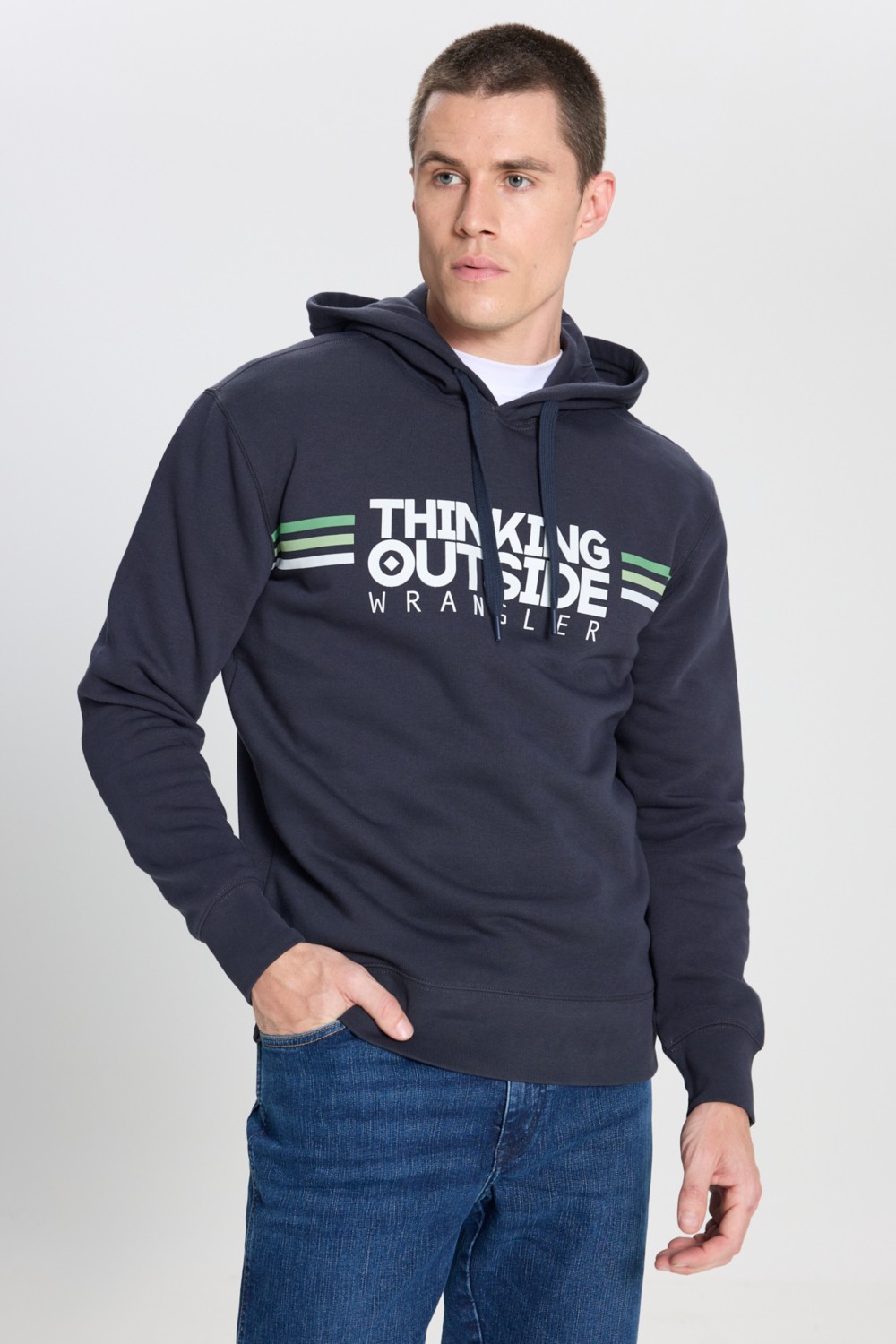 Wrangler Regular Fit Normal Kesim Kapüşonlu İçi Polarlı Haki Sweatshirt görsel 2