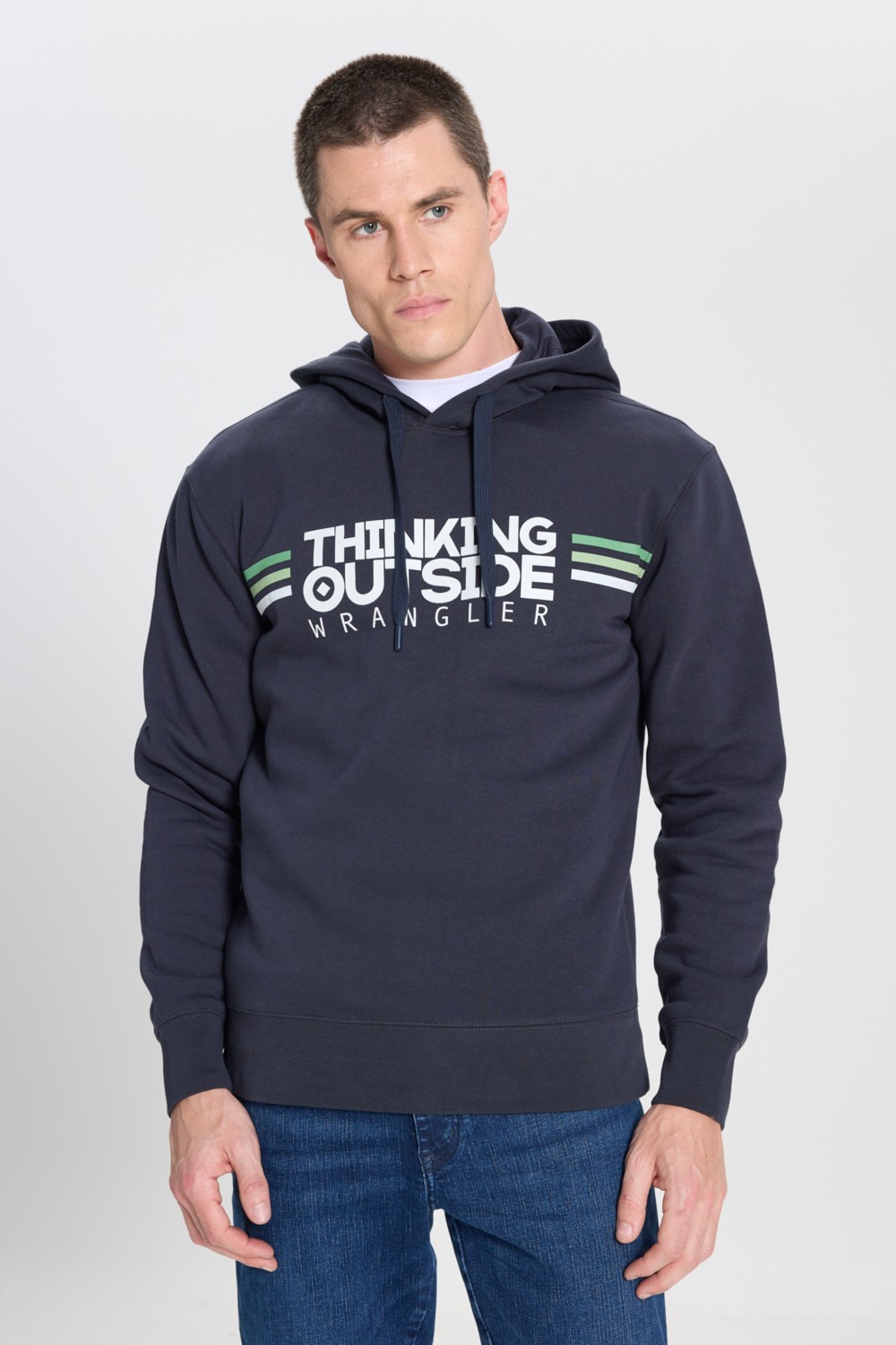 Wrangler Regular Fit Normal Kesim Kapüşonlu İçi Polarlı Haki Sweatshirt görsel 3