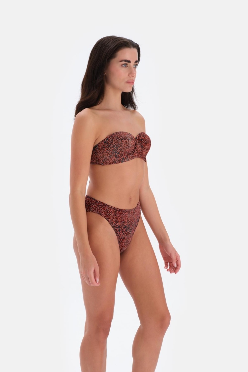 Eros 3016BK Straplez Kaplı Bikini - Siyah Kırmızı görsel 2