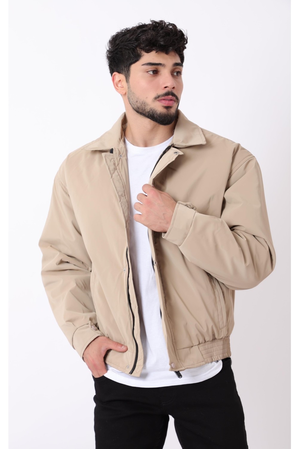 Stil Kombin Yakalı Bel Lastikli Nova Mevsimlik Mont Bl 1759_60300 görsel 2