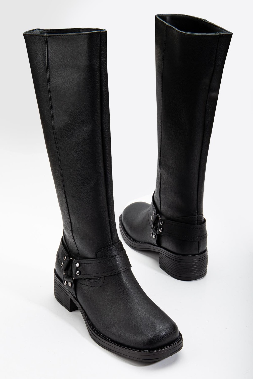 Suins Shoes Suins Balius Motorcu Model Küt Burunlu Kadın Çizme görsel 3