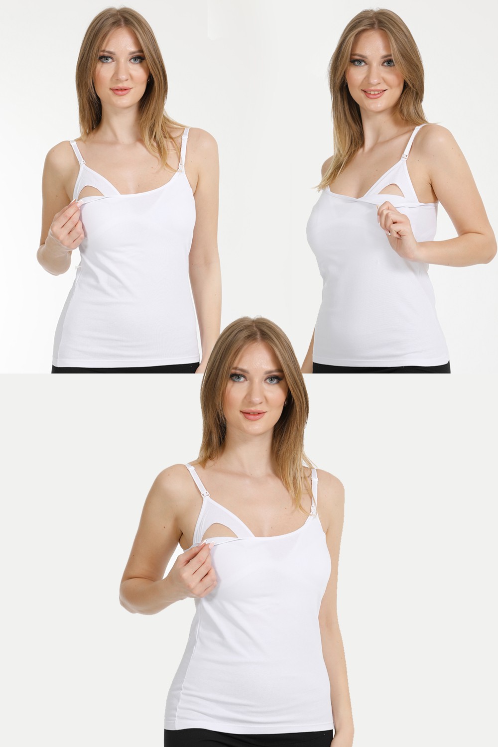 Parlingerie 3lü Emzirme Atleti Beyaz görsel 2
