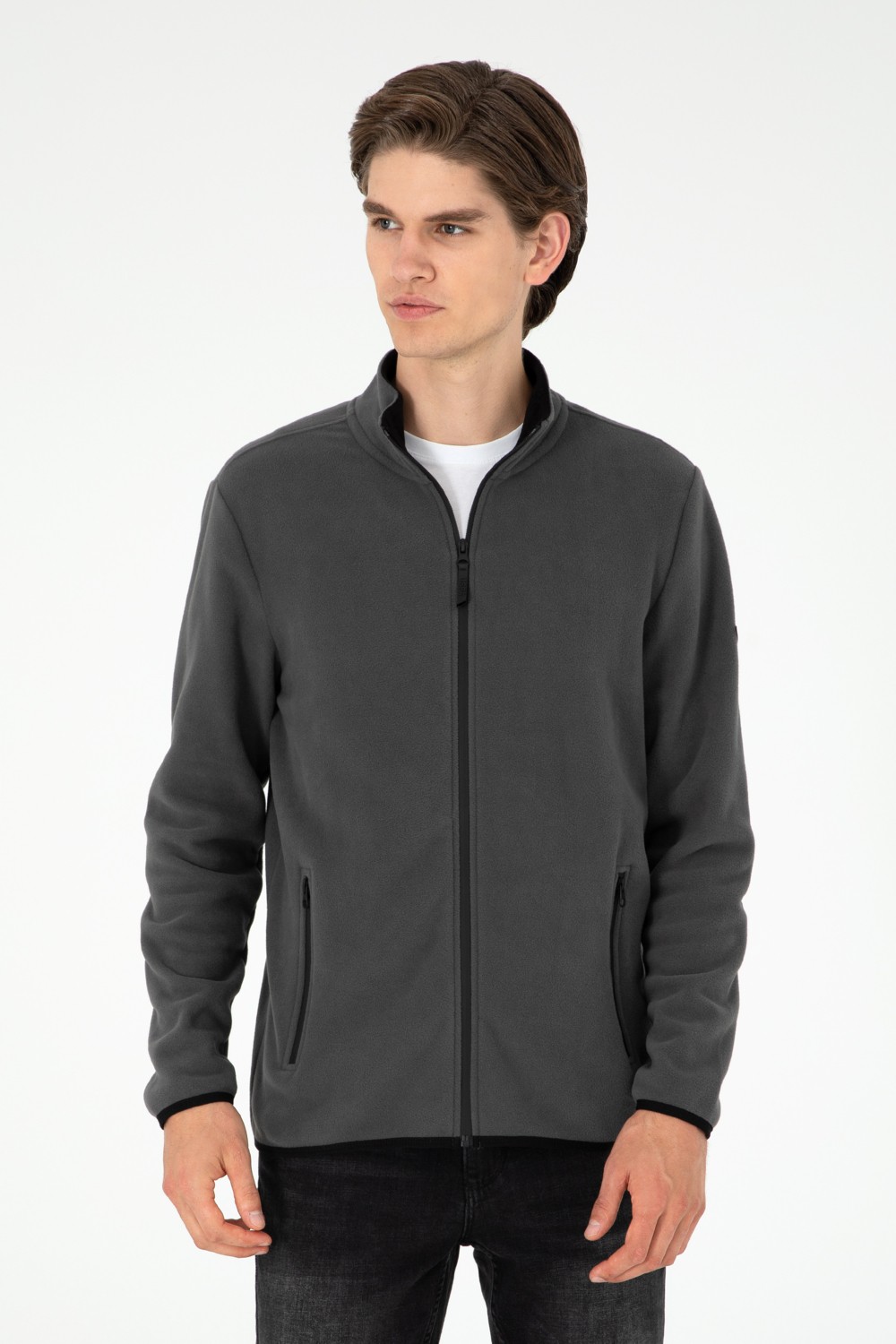 U.S. Polo Assn. Erkek Siyah Basic Polar Hırka 50298066-VR046 görsel 8