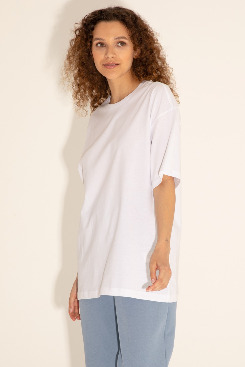 U.S. Polo Assn. Erkek Comfort Fit Bisiklet Yaka Beyaz Tişört 50287046-VR013 görsel 3