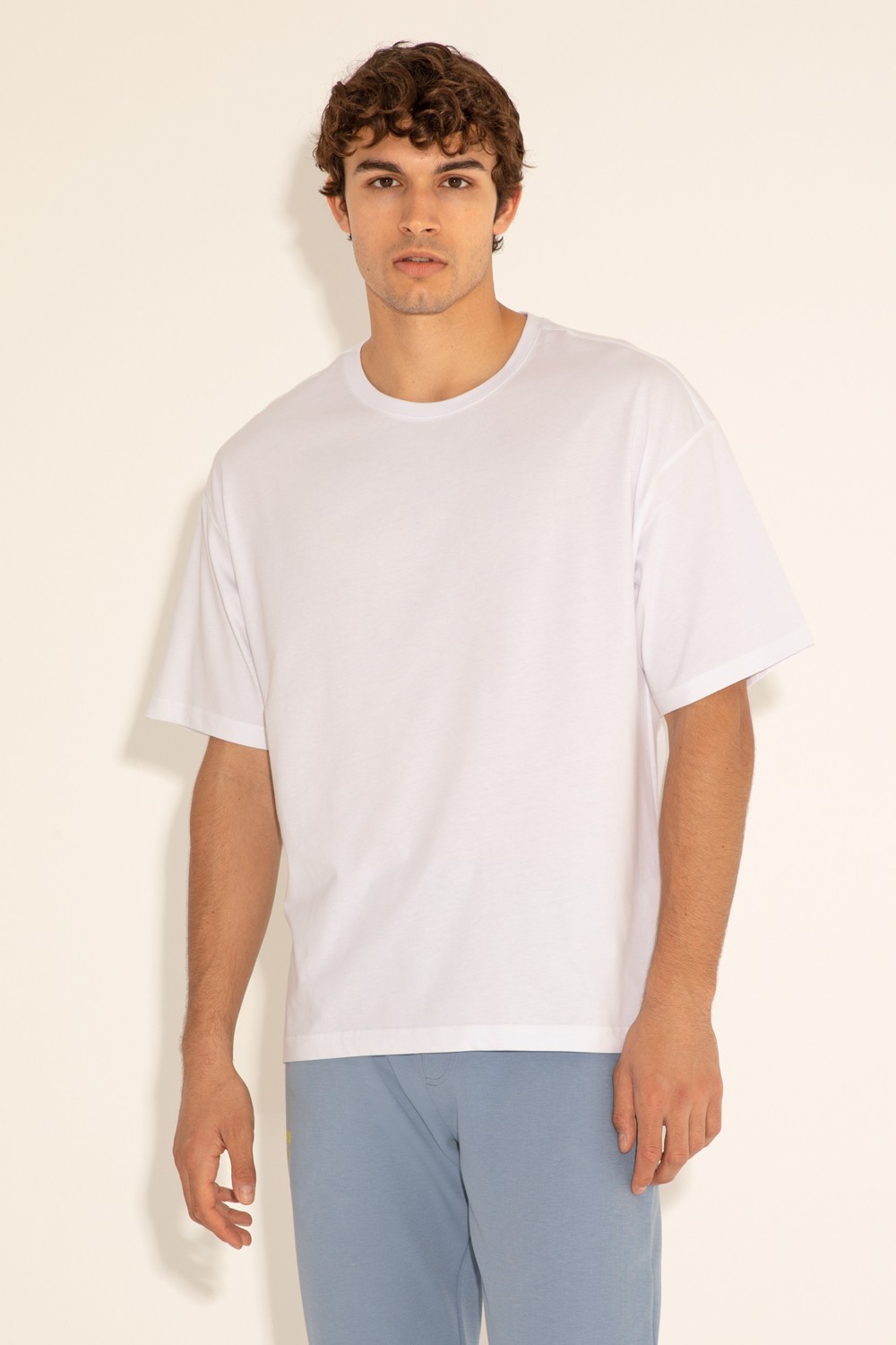 U.S. Polo Assn. Erkek Comfort Fit Bisiklet Yaka Beyaz Tişört 50287046-VR013 görsel 5