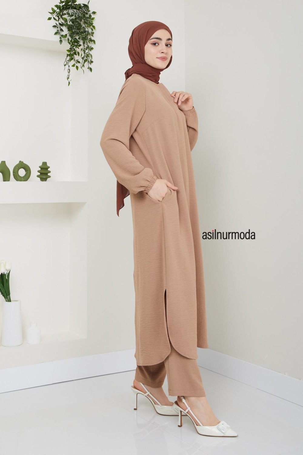 Asilnur Sena Ayrobin Fermuarlı Ikili Takım Füme görsel 4