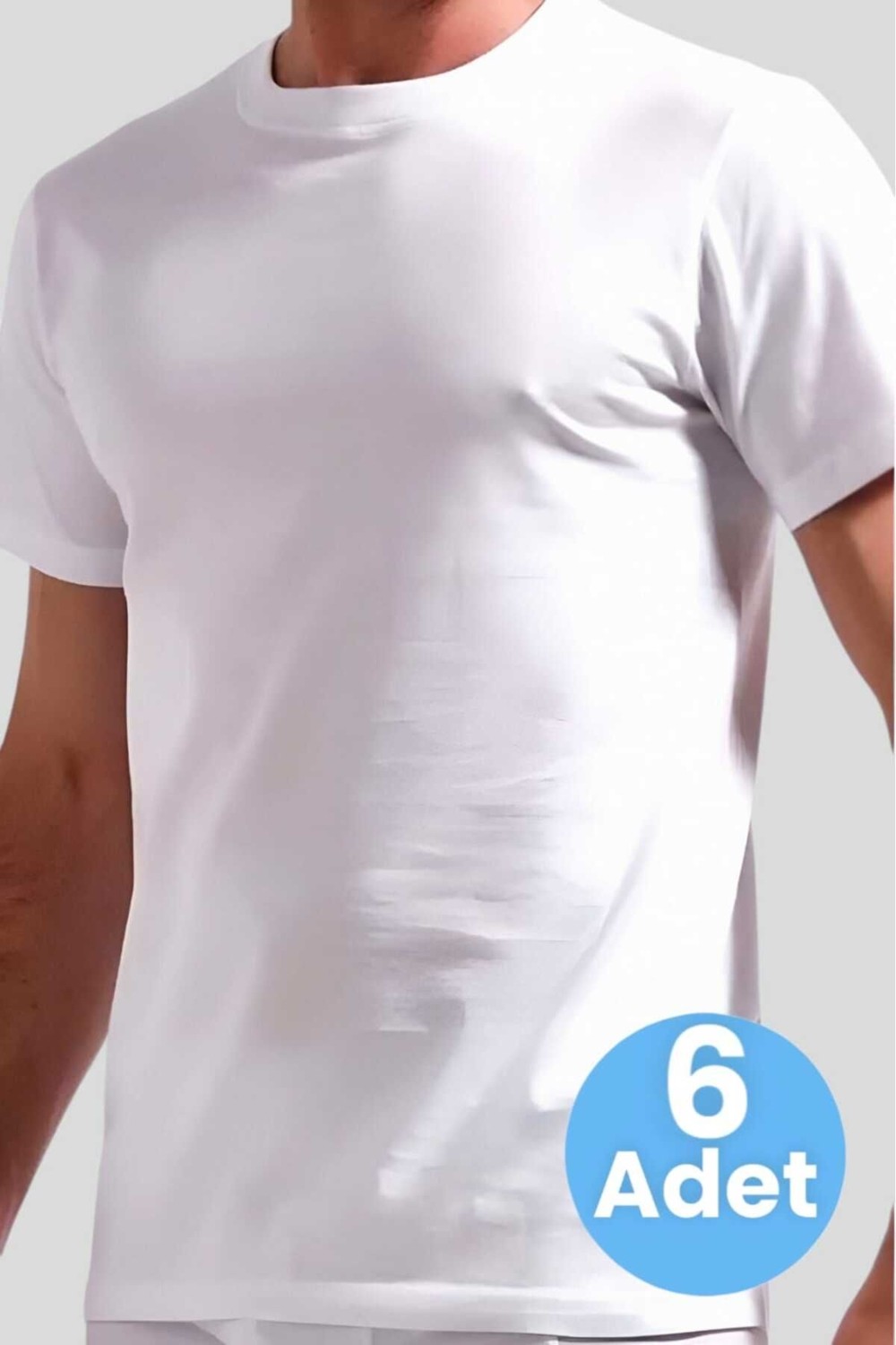 Uniquetrenders Erkek Sıfır Yaka Pamuklu 6'lı Fanila görsel 3