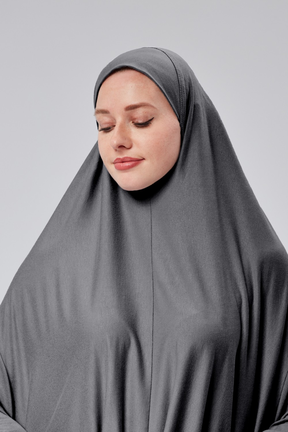 Sonbahar Moda Kadın Iki Parça Namaz Elbisesi Başörtülü Organik Pamuklu Lastikli Kolu Kaymaz Etek Penye Tesettür görsel 5