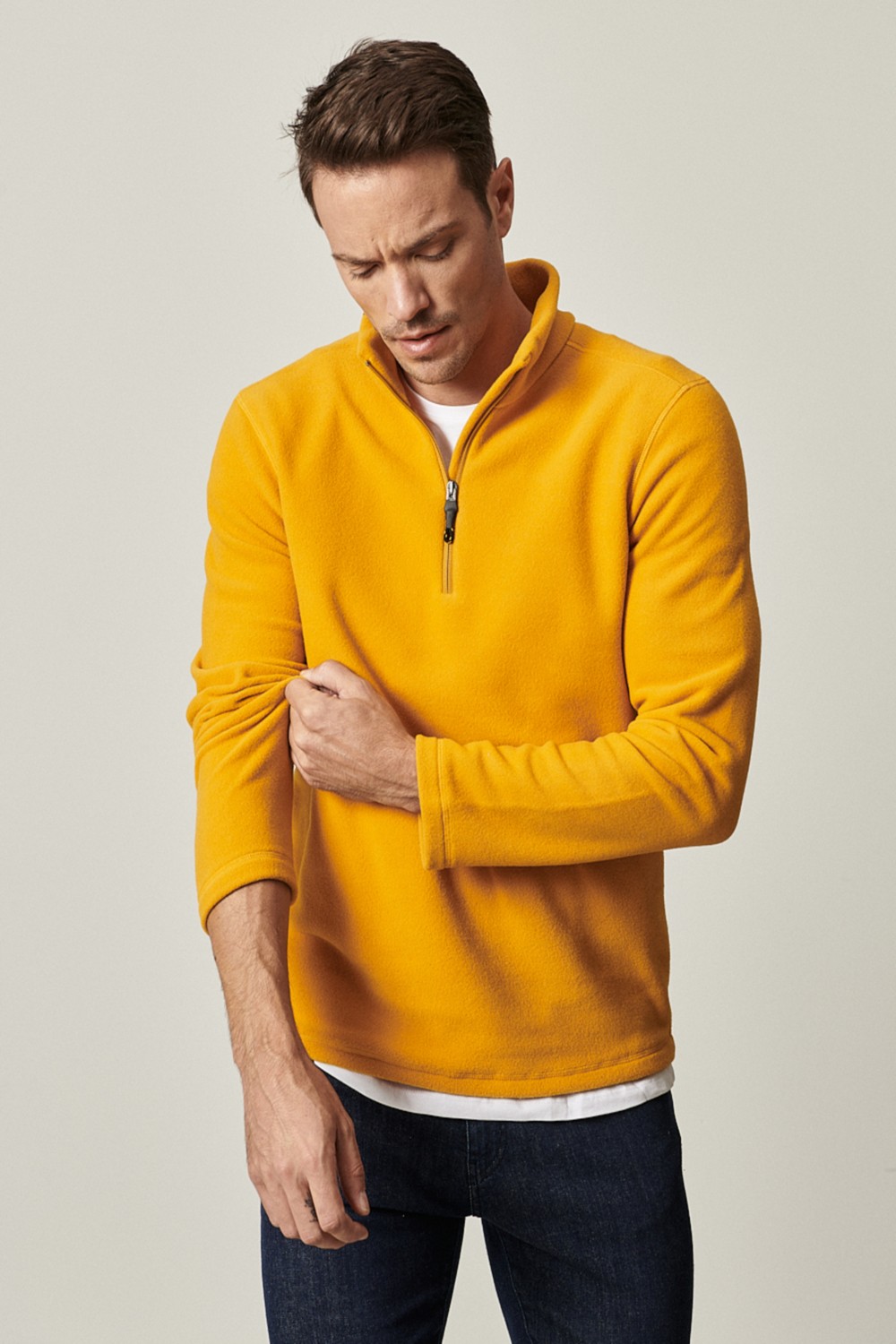 Altınyıldız Classics Erkek Siyah Anti-pilling Tüylenme Yapmayan Standart Fit Dik Yaka Soğuk Geçirmez Polar Sweatshirt