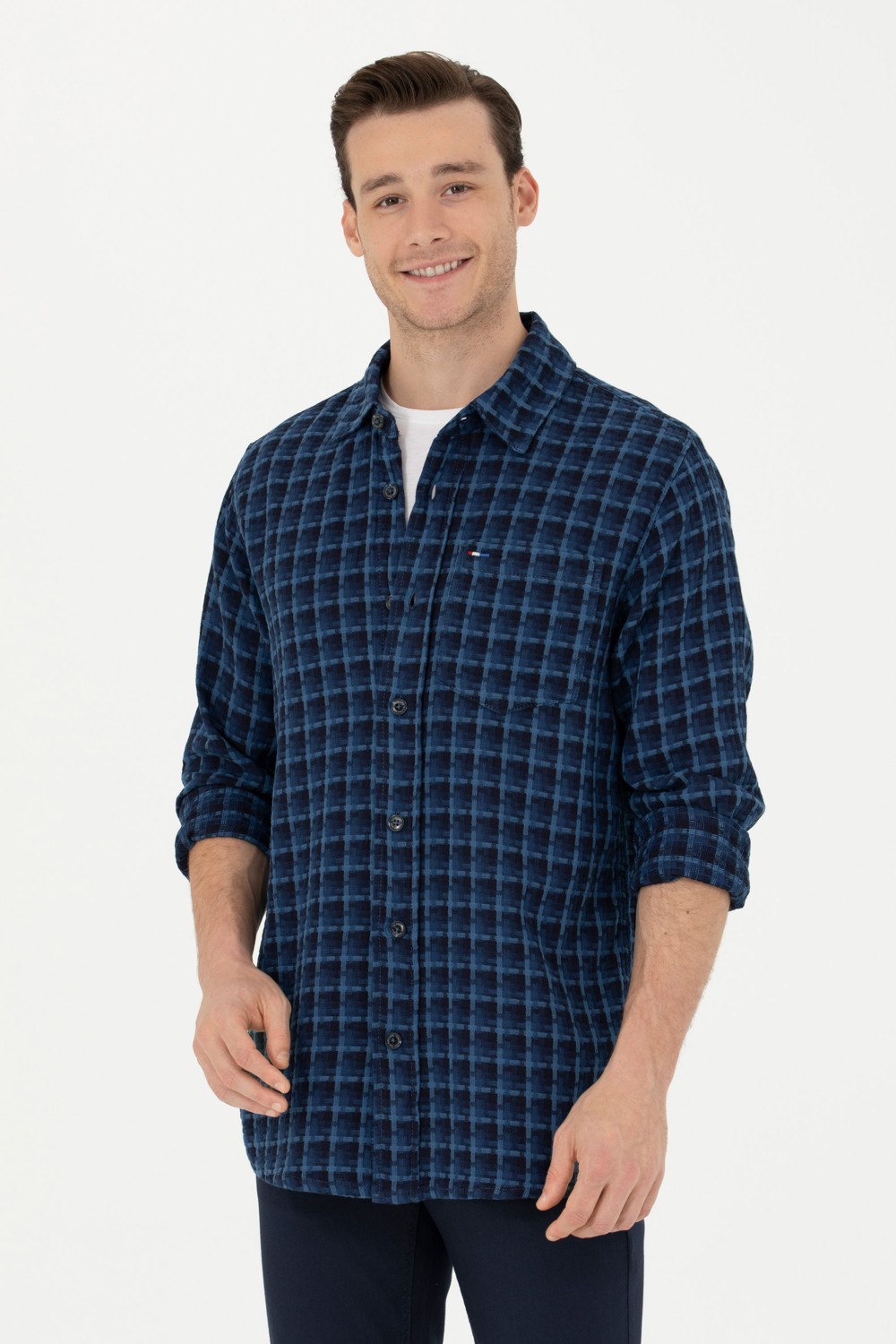 U.S. Polo Assn. Erkek Mavi Jean Gömlek 50272608-DN0022