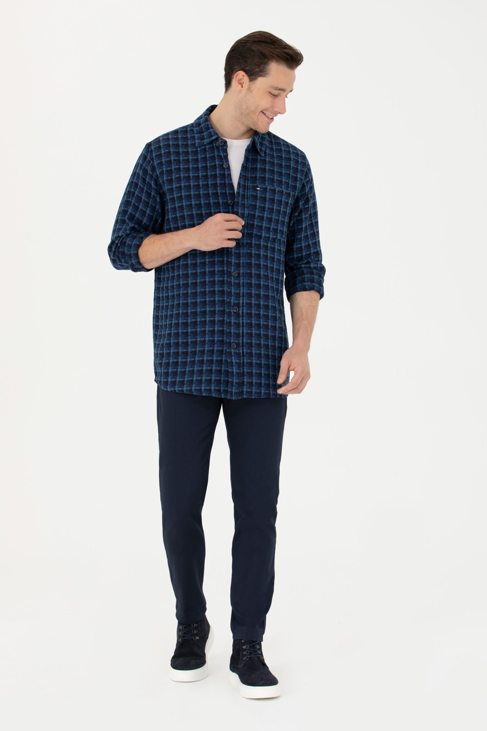U.S. Polo Assn. Erkek Mavi Jean Gömlek 50272608-DN0022 görsel 4