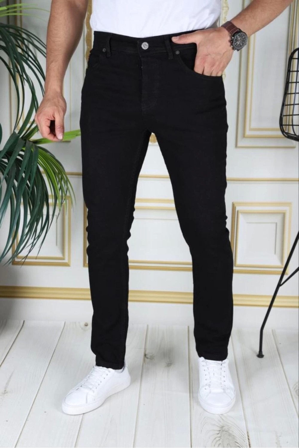Phantom Jns By Sekman Siyah Slim Fit Likralı Erkek Kot Pantolon Dar Kesim Esnek Jean Normal Bel Phantom Jeans