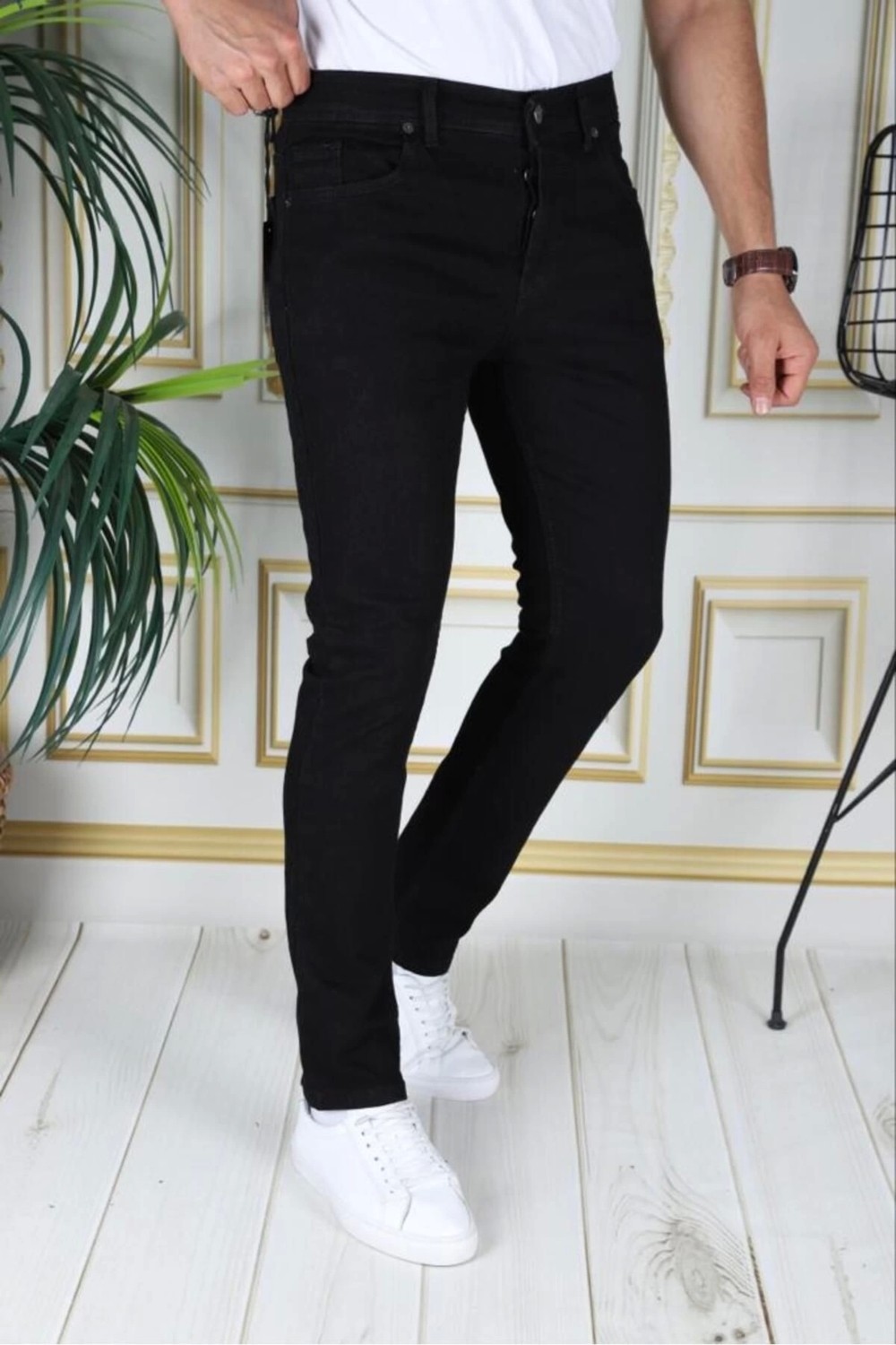 Phantom Jns By Sekman Siyah Slim Fit Likralı Erkek Kot Pantolon Dar Kesim Esnek Jean Normal Bel Phantom Jeans görsel 2