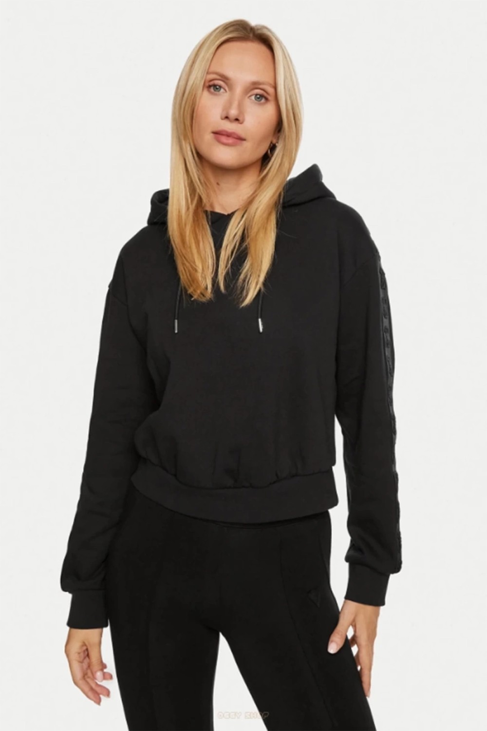 Guess Kadın Stacıe Logolu Sweatshirt - Siyah