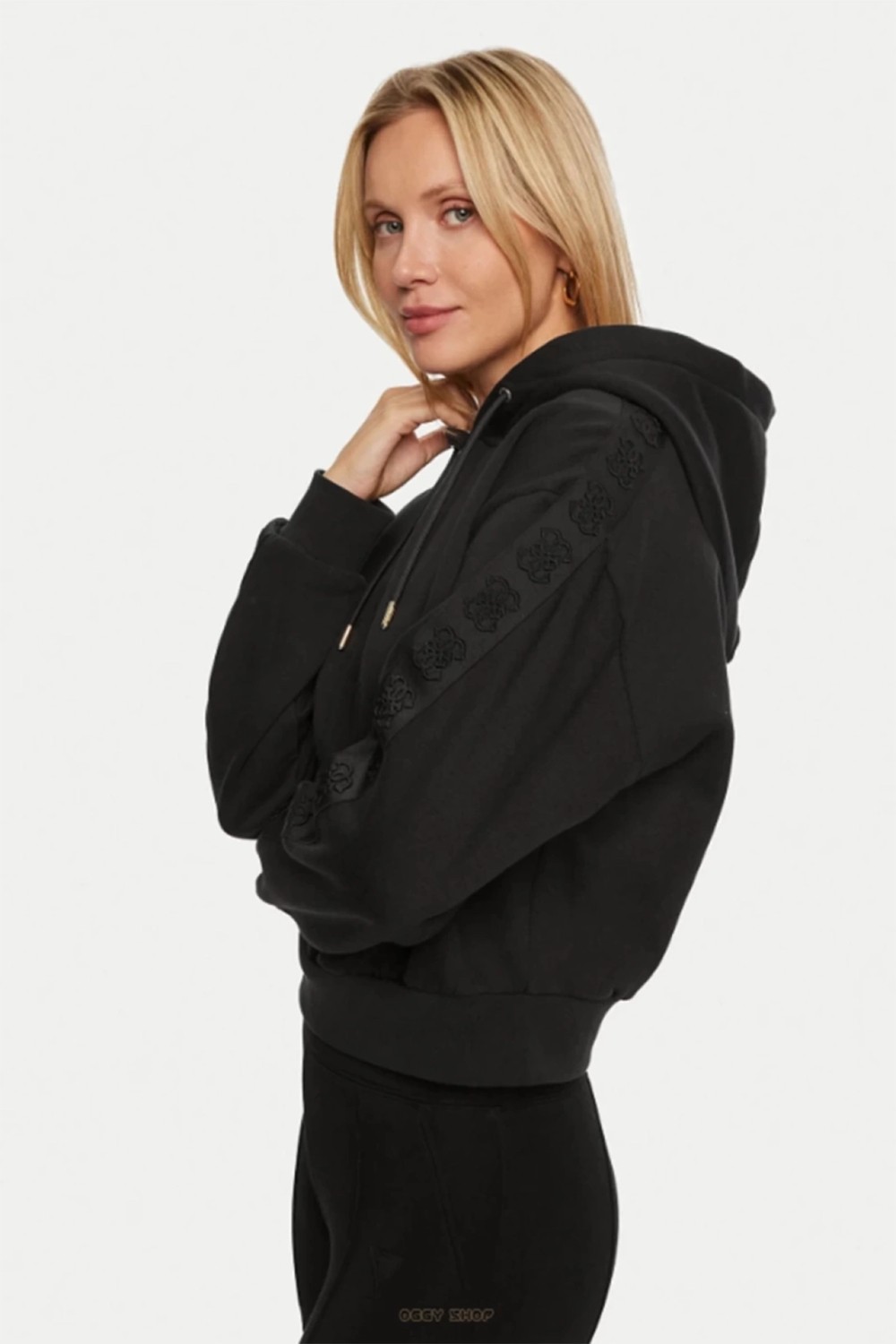 Guess Kadın Stacıe Logolu Sweatshirt - Siyah görsel 2