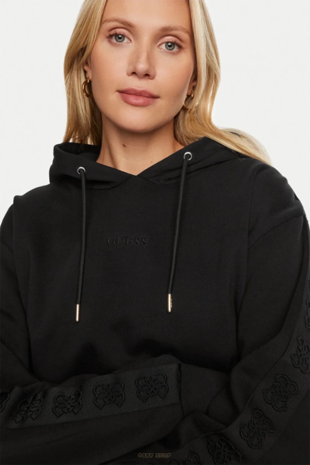 Guess Kadın Stacıe Logolu Sweatshirt - Siyah görsel 4