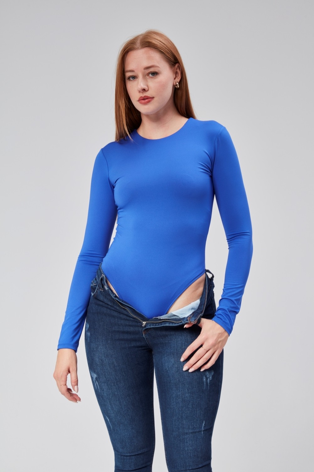 Stilowe Bej Uzun Kollu Çıtçıtlı Body görsel 6