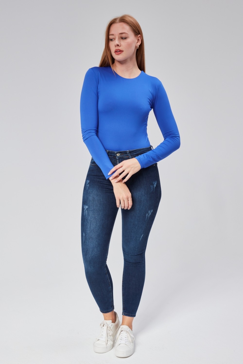 Stilowe Bej Uzun Kollu Çıtçıtlı Body görsel 8
