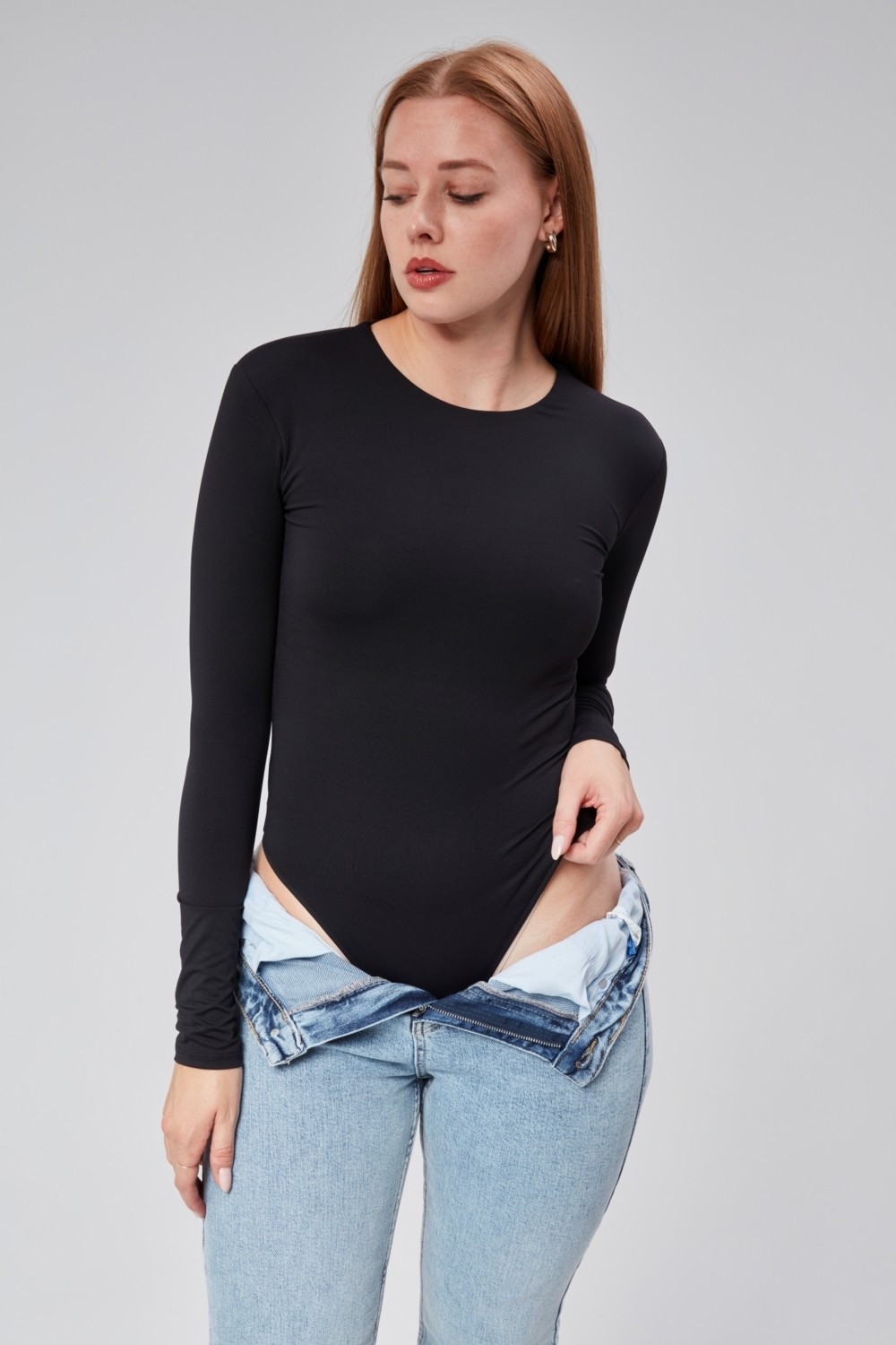 Stilowe Bej Uzun Kollu Çıtçıtlı Body