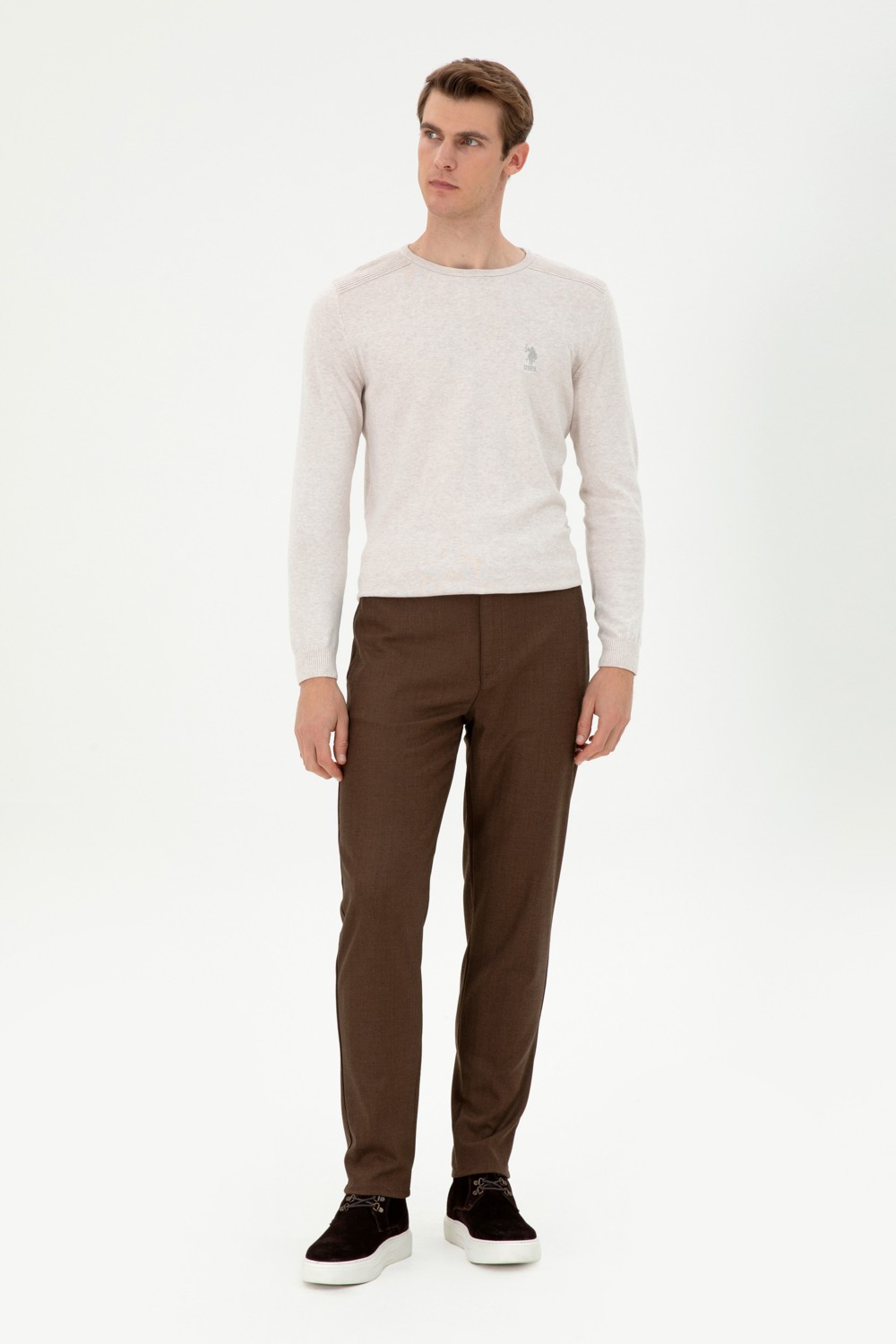 U.S. Polo Assn. Erkek Kahverengi Kanvas Carrot Fit Pantolon 50297861-VR153