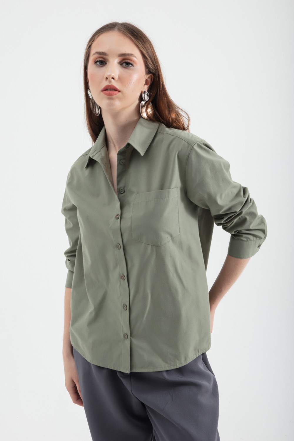 Arzu Özel Moda Atölyesi Oversize Poplin Gömlek görsel 6