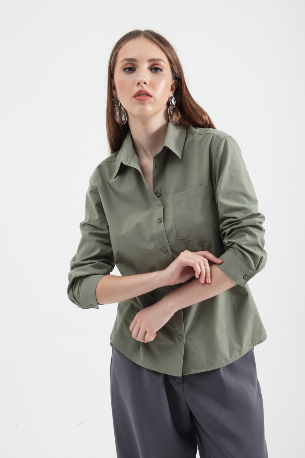 Arzu Özel Moda Atölyesi Oversize Poplin Gömlek görsel 3