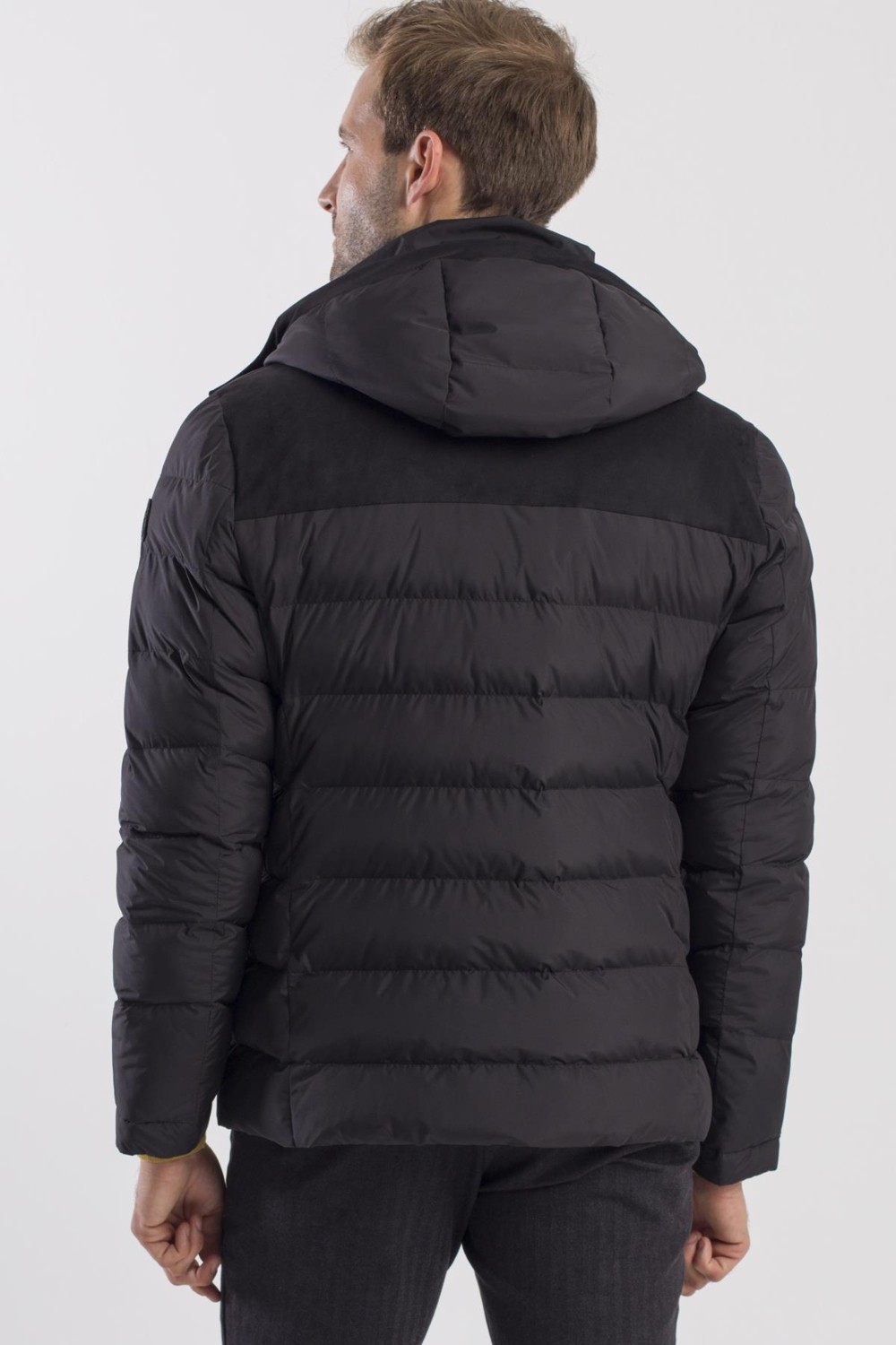 Jakamen Siyah Comfort Fit Kapüşonlu Şişme Mont görsel 4