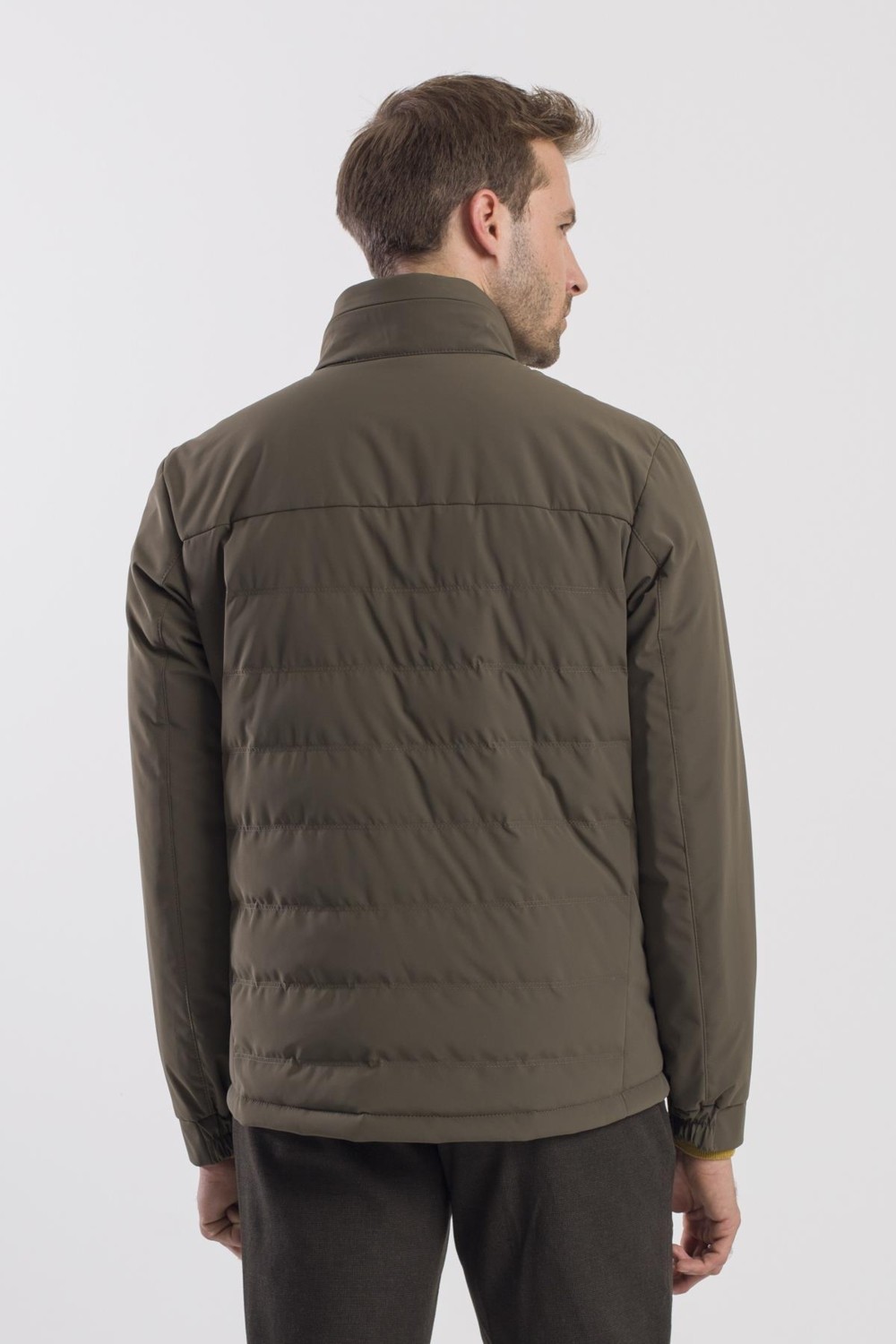 Jakamen Haki Comfort Fit Dik Yaka Spor Mont görsel 4