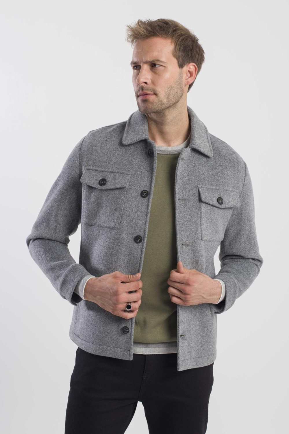 Jakamen Taba Comfort Fit Bebe Yaka Yünlü Mont görsel 3