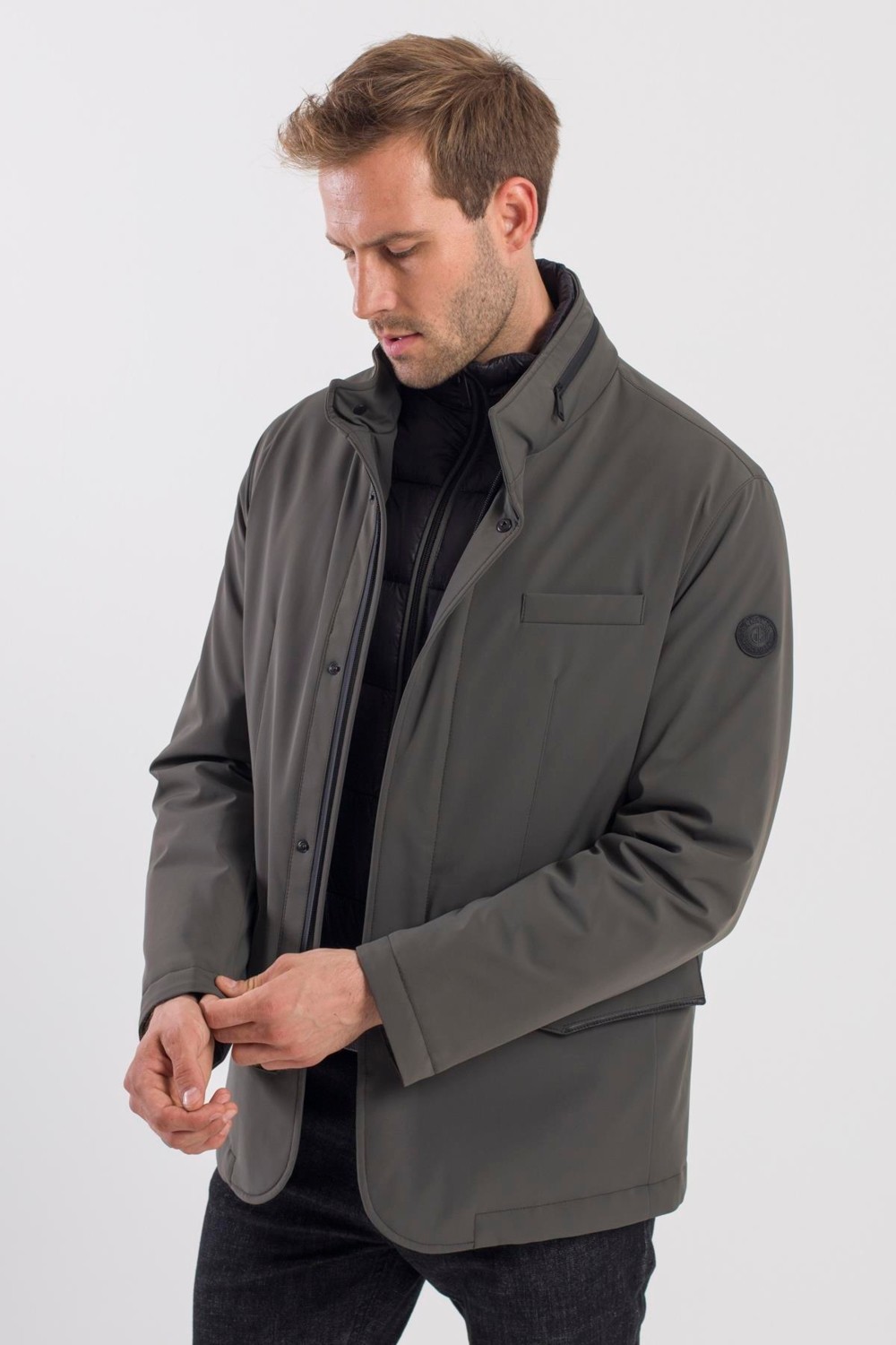 Jakamen Haki Comfort Fit Gizli Kapüşonlu Mont görsel 3