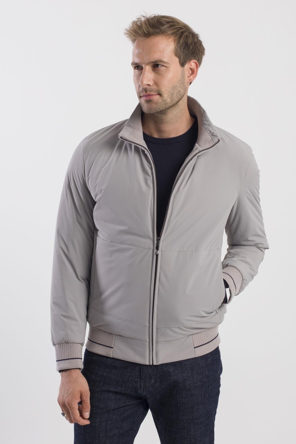 Jakamen Taş Comfort Fit Dik Yaka Mont