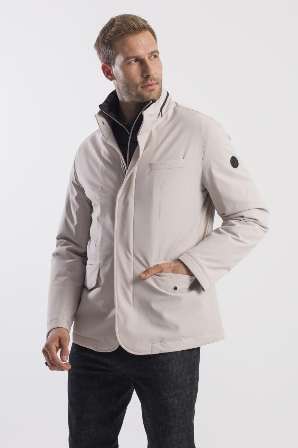 Jakamen Taş Comfort Fit Gizli Kapüşonlu Mont görsel 3