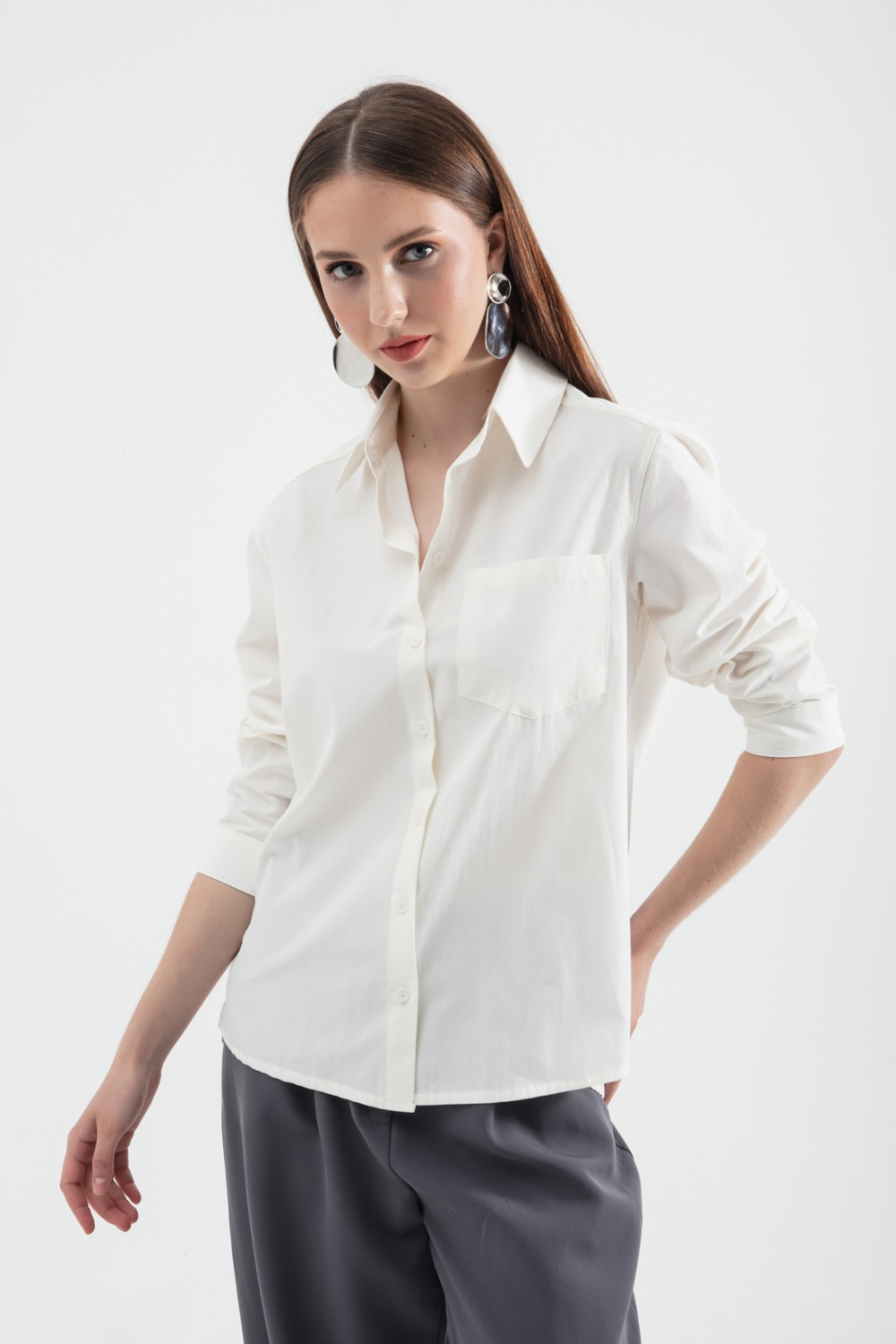 Arzu Özel Moda Atölyesi Oversize Poplin Gömlek