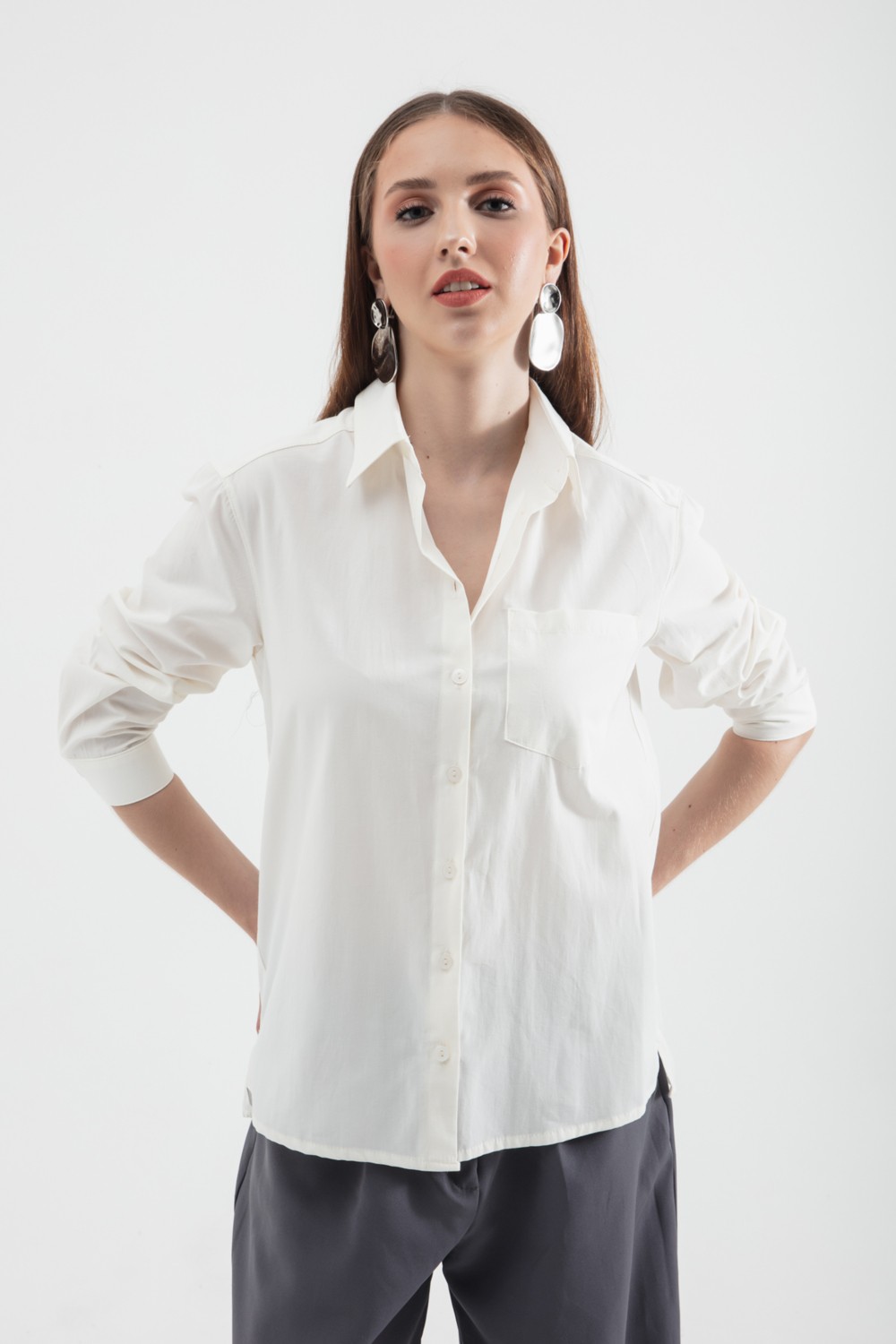 Arzu Özel Moda Atölyesi Oversize Poplin Gömlek görsel 4