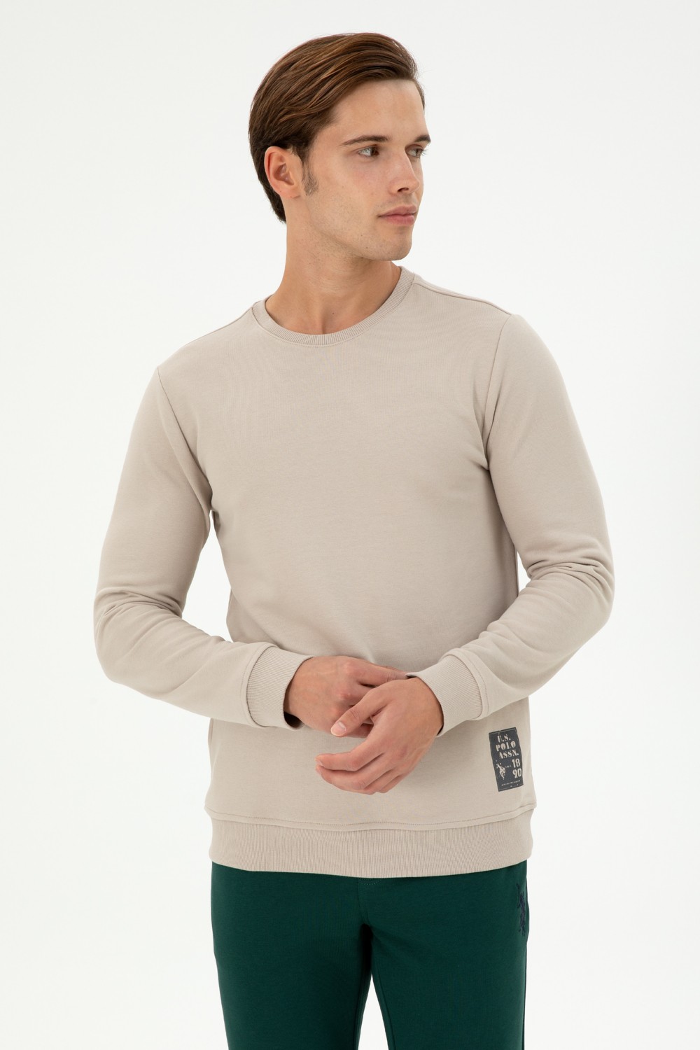 U.S. Polo Assn. Erkek Regular Fit Bisiklet Yaka Siyah Sweatshirt 50293471-VR046 görsel 8