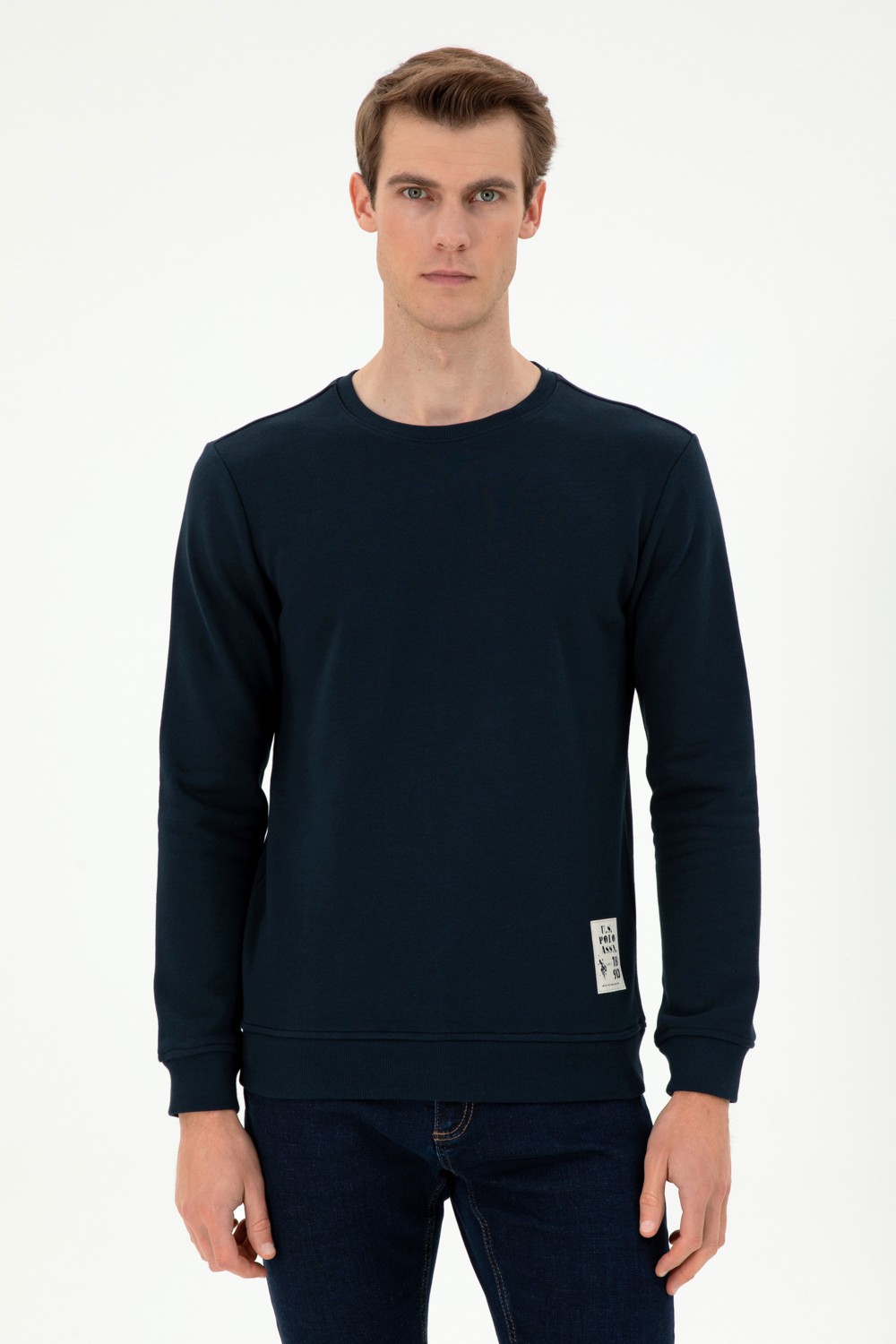 U.S. Polo Assn. Erkek Regular Fit Bisiklet Yaka Siyah Sweatshirt 50293471-VR046