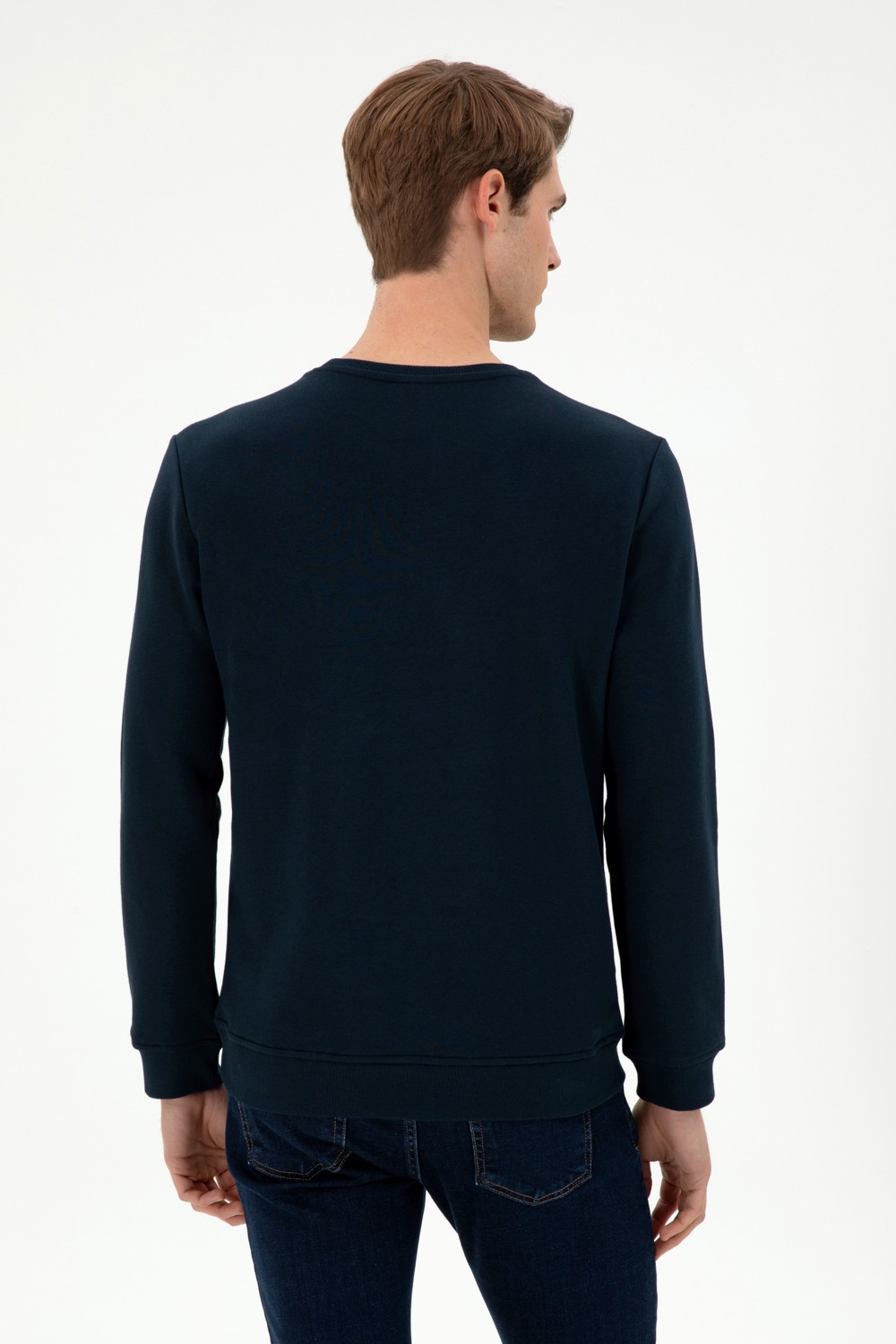 U.S. Polo Assn. Erkek Regular Fit Bisiklet Yaka Siyah Sweatshirt 50293471-VR046 görsel 5