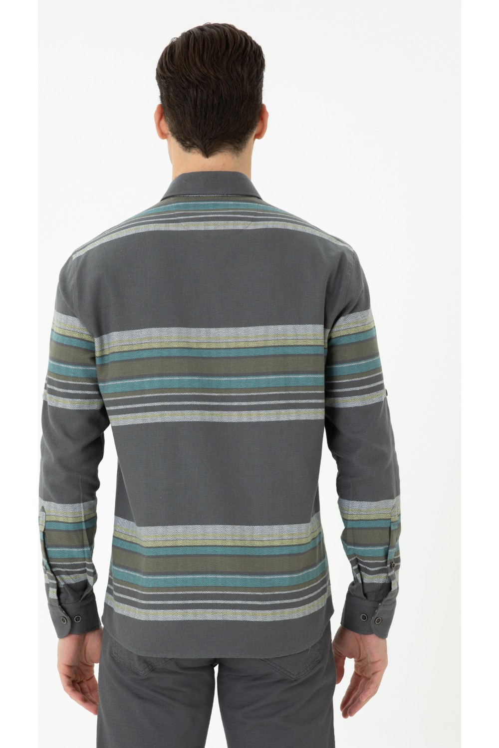 U.S. Polo Assn. Erkek Taş Gömlek Desenli 50272374-VR049 görsel 5