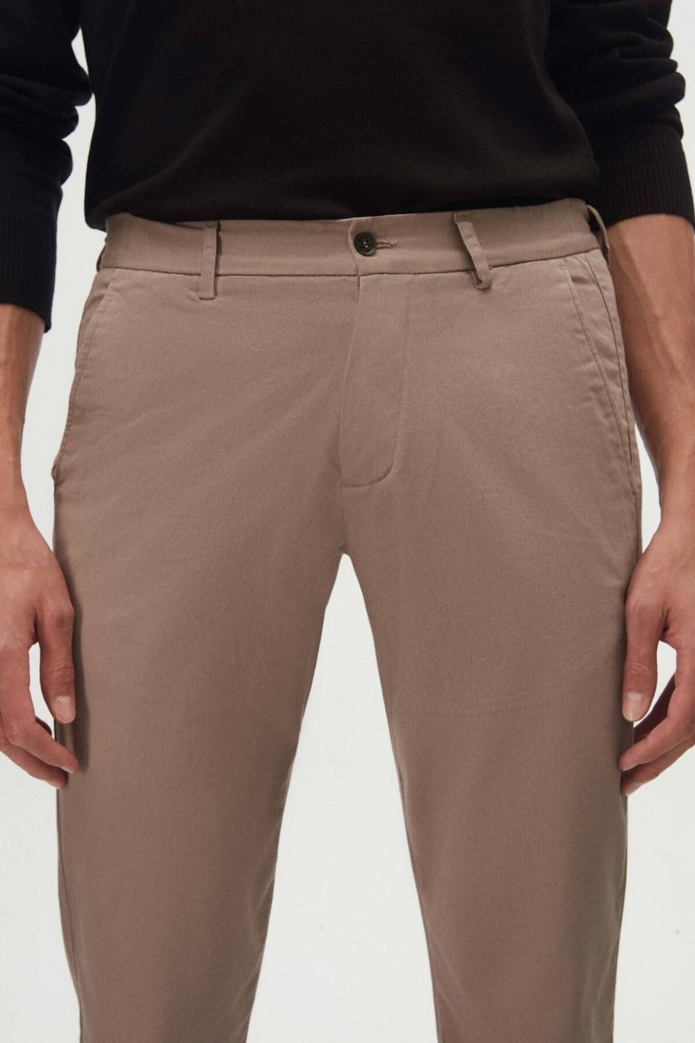 D'S Damat Slim Fit Haki Armürlü Yan Beli Lastikli Esnek Likralı Yandan Cepli Chino Pantolon 2HCC3ORT20001 görsel 2