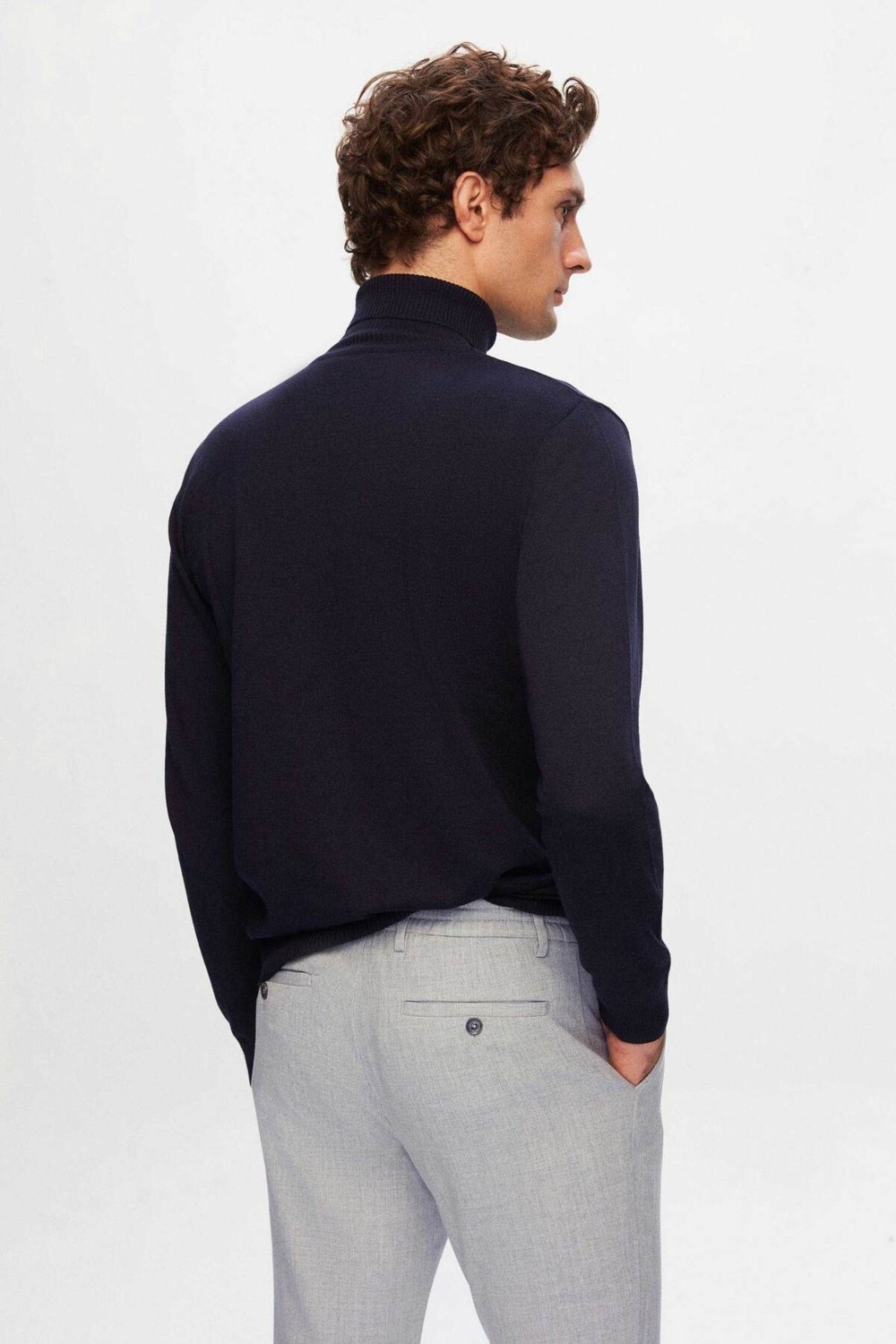 D'S Damat Ds Damat Regular Fit Erkek Siyah Balıkçı Yaka Triko Kazak Uzun Kol Düz Desenli 5HF06ORT12007 görsel 3