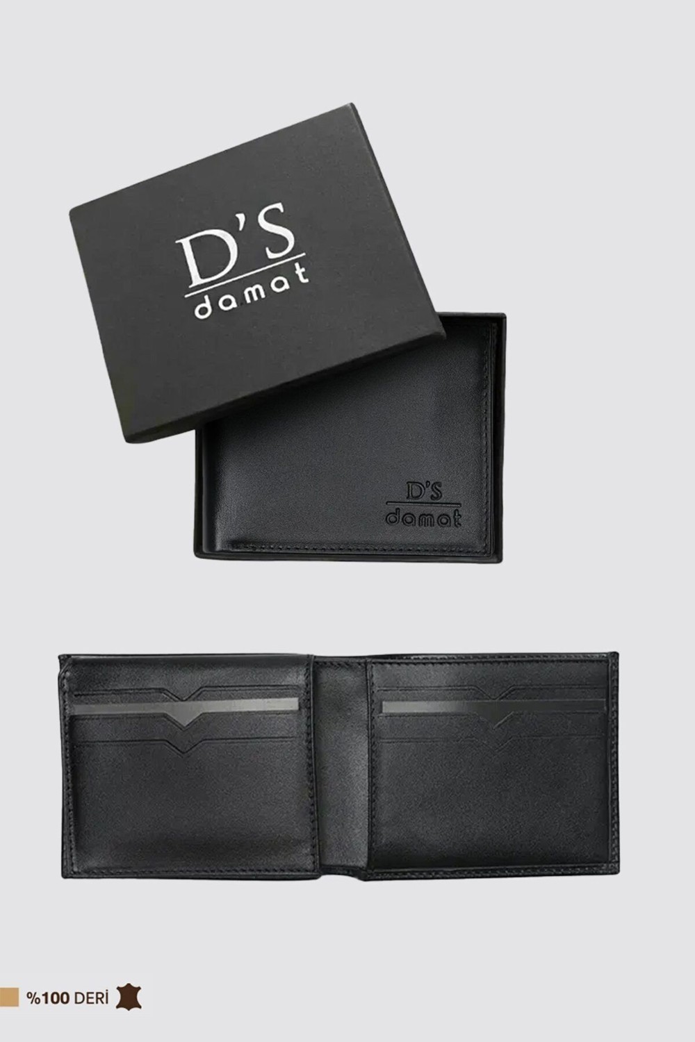 D'S Damat Erkek Hakiki Deri Cüzdan Minimalist Tasarım Dayanıklı Standart Beden Hediye Kutulu 2H1119ST134