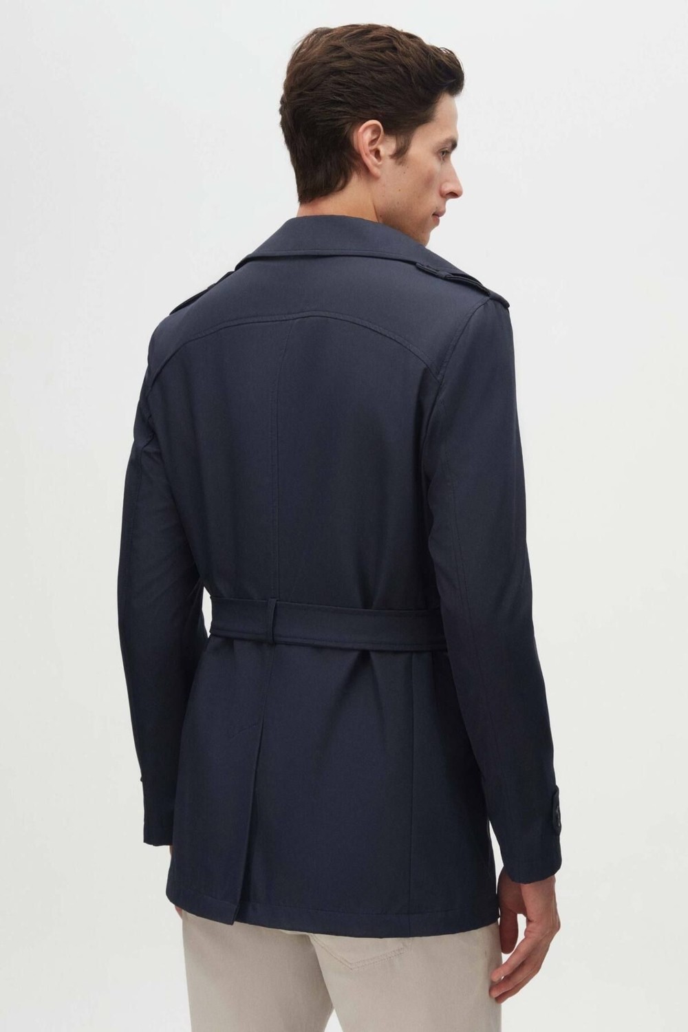 D'S Damat Ds Damat Regular Fit Koyu Bej Apoletli Beli Kemerli Pardösü/trenckot 1HF08ORT00013 görsel 6
