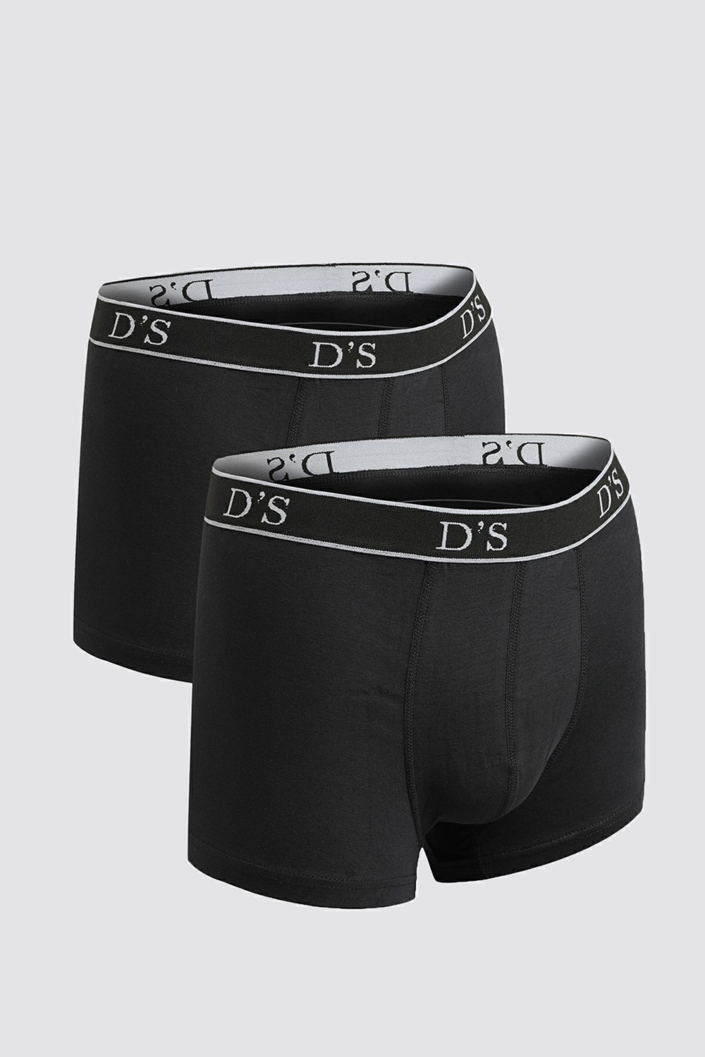 D'S Damat Ds Damat Siyah Beli Lastikli Erkek Boxer 2'li Set Esneyebilen Likralı Tasarım 4HC44ORTBS02