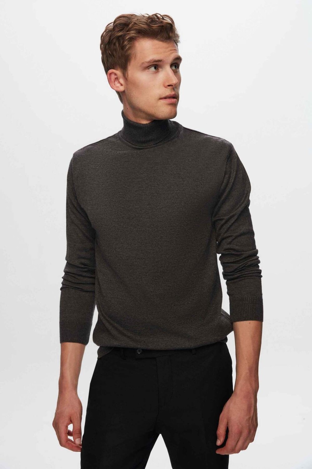 D'S Damat Regular Fit Haki Pamuk Karışımlı Balıkçı Yaka Triko Kazak 5HF06ORT12007 görsel 7