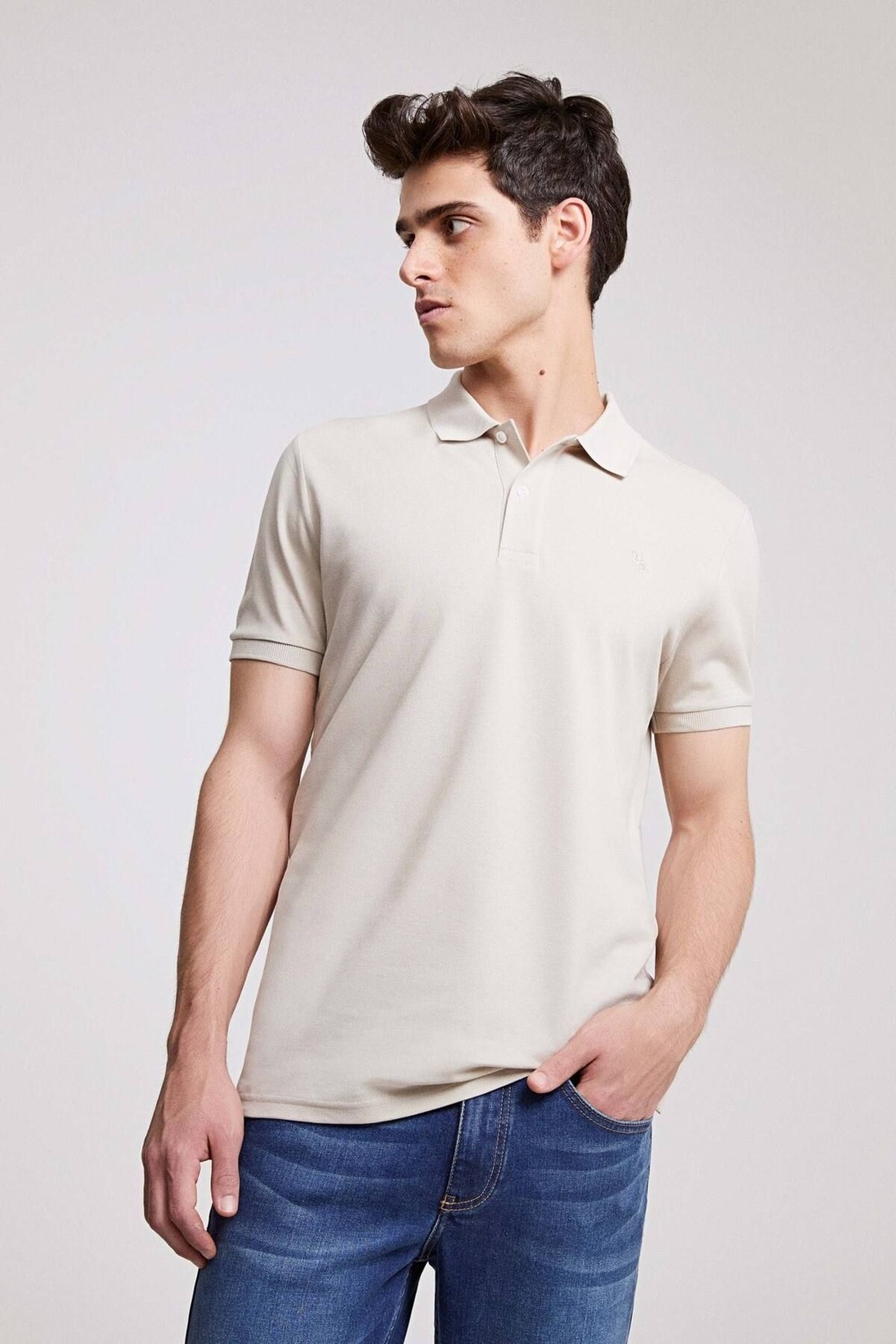 D'S Damat Regular Fit Lacivert Pike Dokulu %100 Pamuk Kıvrılmaz Polo Yaka Nakışlı T-shirt 4HC14ORT51000