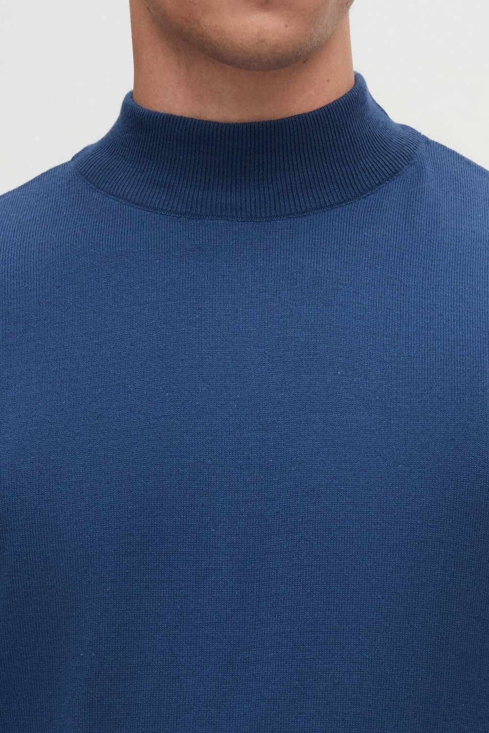 D'S Damat Regular Fit Mavi Pamuk Karışımlı Yarım Balıkçı Triko Kazak 5HF06ORT16275 görsel 4