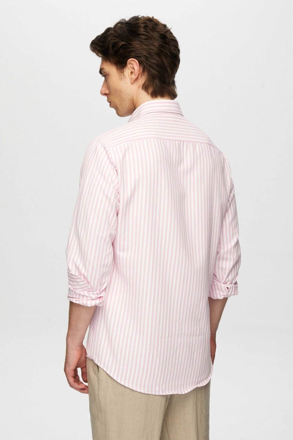 D'S Damat Ds Damat Slim Fit Yeşil Çizgili Gömlek 0HC02ORT11265 görsel 4